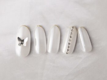 ネイルプラザ 河原町OPA店(NAIL PLAZA)/キラキラ蝶々ネイル