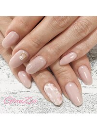 くすみフラワーアートネイル