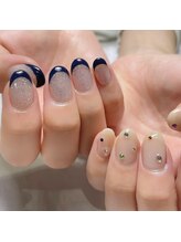 セクションプラス 吉祥寺(SECTION+)/シンプルちぐはぐネイル