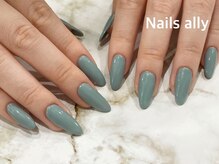 ネイルズアリー 立川店(Nails ally)/グレー×ワンカラー 
