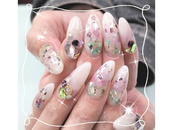 ランブルネイル(RAMBLE NAIL)/藤の花ネイル