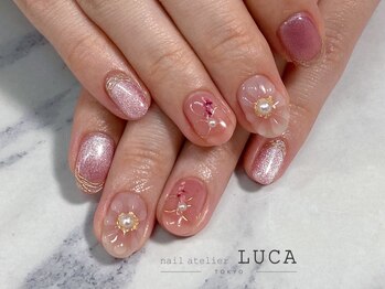 ネイルアトリエルカ(nail atelier LUCA)/W-325 ぷっくりフラワーネイル 