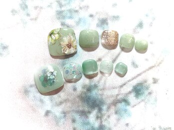 【甘皮ケア込み】押し花フット