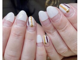 秋色ストライプネイル☆