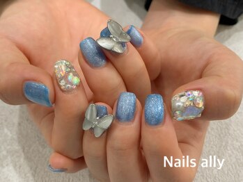 ネイルズアリー 立川店(Nails ally)/ギャラクシー×バタフライ×春