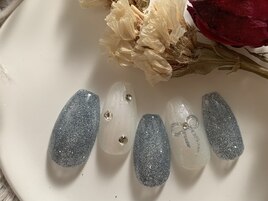 リボン　ぷっくり　キラキラ