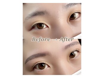 エルモア 高宮店(ElleMoi)の写真/一気にかわいく垢抜けたい方！《パリジェンヌor似合わせパーマ+眉WAX¥8,800》眉とまつげで顔の印象が変わる