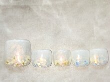 ネイルサロン シェル(Nail Salon SHELL)/ホワイトドライフラワーネイル♪