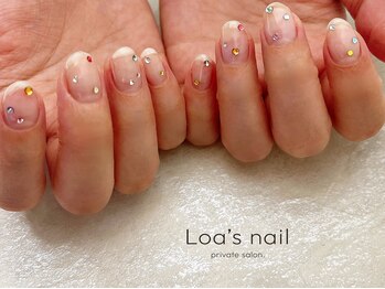 クリアネイル+ストーンアート