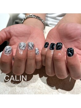 モノトーン大理石ネイル