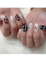 リッシュ ドゥ(RICHE deux)/冬色アシメ♪チェックネイル