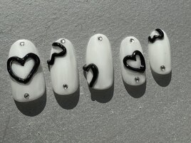 ぷっくりハートネイル