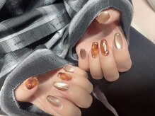 ベッコウとマグネットの組み合わせネイル♪