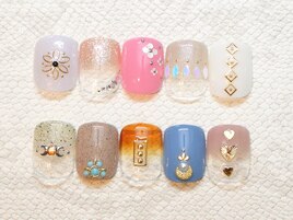 ワンカラーラメグラ１本アート