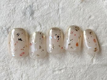 アイネイルズ 梅田店(I nails)/ナチュラルベージュラメ¥8200