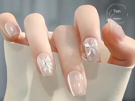 オンブレフレンチ・冬ネイル