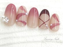 ラグジュアリーネイルズ アカバネ(Luxury Nails Akabane)/モテ可愛*リボン&ビジュー