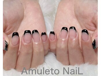 アムレート ネイル 蕨(Amuleto NaiL)/黒フレンチネイル