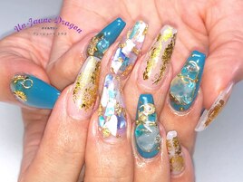 【ロングネイル】ホイルネイル