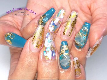 アン ジョーヌドラゴ/【ロングネイル】ホイルネイル