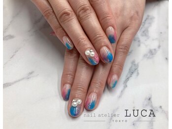 ネイルアトリエルカ(nail atelier LUCA)/W-48 夏色ニュアンスネイル