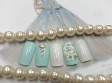 ネイルサロンミキ 横浜(MIKI)/ティファニーブルーネイル3D 花