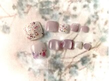 ハッピービューティー(Happy Beauty)/【甘皮ケア込み】押し花フット