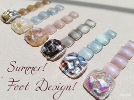 埋め尽くしフットネイル