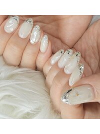 ◆ガラスフレンチ＋桜ネイル◆