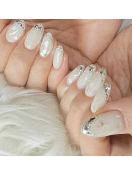 ◆ガラスフレンチ+桜ネイル◆