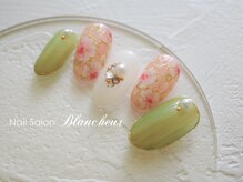 ネイルサロン ブランシュール(Nail Salon Blancheur)/大人ピンクのシアーフラワー