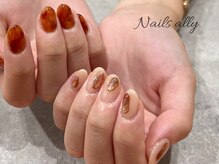 ネイルズアリー 立川店(Nails ally)/べっこう×秋ネイル×ニュアンス