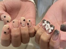 アコテアット ネイル アイ(acote @)/ガーリー/ラメグラ/リボン
