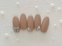 プティ アイビューティ 北浜店(peTiT eyebeauty)/シンプルネイル　リボンネイル