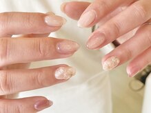 ネイルサロン グリッター Nail salon Glitter/ニュアンスフラワーネイル＊