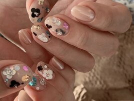 ラメフラワーネイル