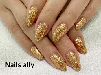 ネイルズアリー 立川店(Nails ally)/ラメフル×グリッター×ゴールド