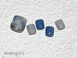 秋ネイル/深海/タイダイ/晩夏