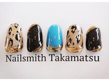 ネイルスミス 高松店(Nailsmith)/ターコイズ×レオパード
