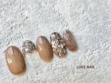 ルークネイル 恵比寿店(LUKE NAIL)/ブラウンツイードネイル　秋冬