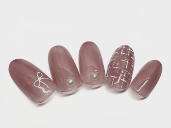 ネイルアンドビューティー サロン リザ(Nail & Beauty Salon LIZA)/りぼんツイードネイル