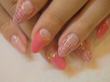 アールローズ(R-rose)/ピンクツイードネイル