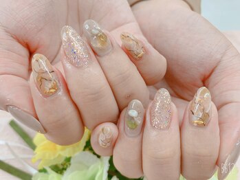 ダブルネイル(Double Nail)/【ほり】ふんわり大理石