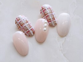 チェック☆くすみカラー☆パール