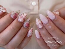 ネイルプラザ 河原町OPA店(NAIL PLAZA)/クロム×薔薇ネイル