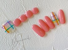 ネイルアンドアイラッシュ ボネール 銀座店(lash Bounail)/summer　クリアチェックネイル