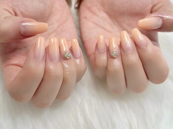 ヒールネイル(heal nail)/orange×flower.