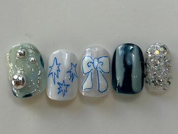 リボン緑春韓国ラメミラー¥8000