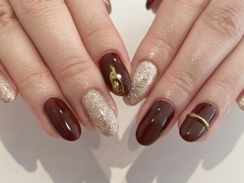 アース コアフュールボーテ 笛吹店(EARTH coiffure beaute)/ボルドーネイル　8500円