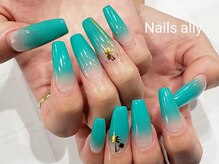 ネイルズアリー 立川店(Nails ally)/ロングスカルプ×ヤシの木×夏